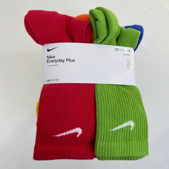 Nike Mens Everyday Performance Training PLUS Crew Socks 6 Pairs DRI-FIT SZ 8-12 - Picture 3 of 11